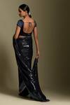 Shop_Two Sisters By Gyans_Black Georgette Sequin Embellished Sheeting Saree With Blouse_at_Aza_Fashions
