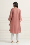Shop_Ikshita Choudhary_Pink Chanderi Silk Embroidered Kurta_at_Aza_Fashions