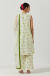 Shop_Label Earthen_Ivory V Neck Kurta Set_at_Aza_Fashions