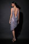 Shop_Itrh_Blue Net Rosh Asymmetric Crystal Work Dress_at_Aza_Fashions