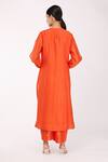 Shop_Komal Shah_Orange Mukaish Embroidered Tunic And Pant Set_at_Aza_Fashions