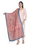 Shop_Shingora_Pink Silk Tasseled Edge Dupatta_at_Aza_Fashions