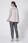 Shop_Rohit Gandhi + Rahul Khanna_Beige Crepe Polyester Asymmetric Top_at_Aza_Fashions