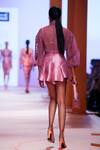 Shop_Pankaj & Nidhi_Pink Sienna Embellished Bomber Jacket And Skorts Set_at_Aza_Fashions