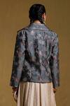 Shop_Ritu Kumar_Green Cotton Bookley Floral Print Short Jacket_at_Aza_Fashions