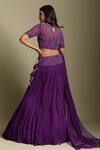 Shop_Two Sisters By Gyans_Purple Georgette Pleated Lehenga Set_at_Aza_Fashions