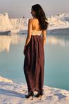Shop_Dash and Dot_Ivory Polyester Color Block Maxi Dress_at_Aza_Fashions