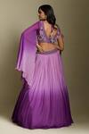 Shop_Two Sisters By Gyans_Purple Ombre Lehenga And Embroidered Blouse Set_at_Aza_Fashions