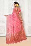 Shop_Naintara Bajaj_Pink Cotton Woven Geometrical Pallu Saree_at_Aza_Fashions