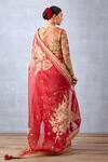 Shop_Torani_Red Sindoori Taashi Silk Organza Saree_at_Aza_Fashions
