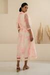Shop_Arcvsh by Pallavi Singh_Pink Organza Cherry Blossom Print Shirt Dress_at_Aza_Fashions