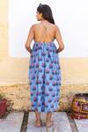 Shop_Gulabo Jaipur_Blue Cotton Coco Floral Print Sleeveless Dress_at_Aza_Fashions