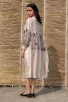 Buy_Ayaka_Ivory Viscose Tabby Pintuck And Block Print Dress_at_Aza_Fashions