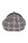 Shop_Quirky Tales_Glu Zardozi Embellished Pouch_at_Aza_Fashions