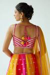 Shop_DNU Priyal Prakash_Pink Embroidered Panelled Lehenga Set_at_Aza_Fashions