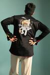 Shop_Sahil Aneja_Black Cotton Ramen Bot Print Shirt_at_Aza_Fashions