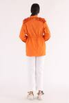 Shop_Studio Moda India_Orange Cotton Sway Work Tie-up Shirt_at_Aza_Fashions