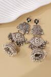 Buy_Curio Cottage_Lotus Studded Jhumka Earrings_at_Aza_Fashions