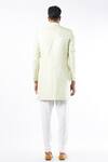 Shop_Spring Break_Green Polyester Cotton Full Sleeved Sherwani Set_at_Aza_Fashions