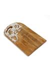 Shop_Amoli Concepts_Carved Floral Design Chopping Board_at_Aza_Fashions