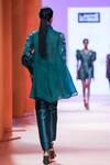 Shop_Pankaj & Nidhi_Green Sol Hand Embellished Shirt And Pant Set_at_Aza_Fashions