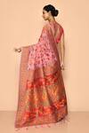 Shop_Naintara Bajaj_Pink Cotton Embroidered Woven Saree_at_Aza_Fashions