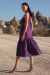 Shop_Twinkle Hanspal_Purple Handloom Chanderi Norah Halter Neck Dress_at_Aza_Fashions