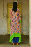 Shop_Swati Vijaivargie_Multi Color Silk Rajnigandha Scallop Pattern Tunic_at_Aza_Fashions