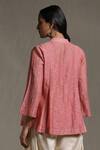 Shop_Ritu Kumar_Pink Handloom Cotton Chanderi Kurta_at_Aza_Fashions