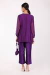 Shop_Komal Shah_Purple Chanderi Top And Pant Set_at_Aza_Fashions