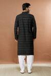 Shop_Aham-Vayam_Black Cotton Chamkila Embroidered Kurta Set_at_Aza_Fashions