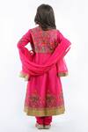Shop_Rohit Bal_Fuchsia Chanderi Embroidered Anarkali Set For Girls_at_Aza_Fashions
