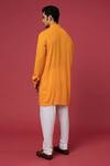 Shop_Spring Break_Yellow Polyester Cotton Sequin Embroidered Kurta Set_at_Aza_Fashions