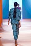 Shop_Pankaj & Nidhi_Green Neoprene Dawn Bead Embellished Sweatshirt_at_Aza_Fashions