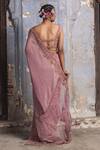 Nitika Gujral_Pink Resham Work Saree With Blouse_Online_at_Aza_Fashions