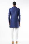 Shop_Spring Break_Blue Polyester Cotton Embellished Sherwani Set_at_Aza_Fashions