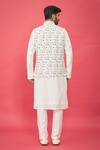 Shop_Nero by Shaifali and Satya_White Silk Straight Hem Bundi And Kurta Set_at_Aza_Fashions