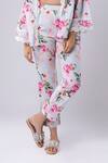 Shop_Tangerine Tiger_White Cotton Linen Floral Print Straight Fit Pant_at_Aza_Fashions