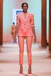 Shop_Pankaj & Nidhi_Orange Solana Tailored Blazer And Pant Set_at_Aza_Fashions
