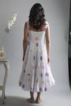 Shop_KHAT_White Poplin Cotton Tiered Polka Pattern Dress_at_Aza_Fashions