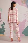Shop_Pankaj & Nidhi_Pink Crepe Bayou Embellised Top And Pant Set_at_Aza_Fashions