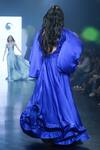 Shop_Saisha Shinde_Blue Silk Balloon Sleeve Bodice Embroidered Gown_at_Aza_Fashions