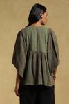 Shop_Ritu Kumar_Green Yarn Dyed Cotton-multi Striped Pattern Short Kurta_at_Aza_Fashions