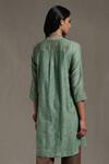Shop_Ritu Kumar_Green Handloom Cotton Chanderi Kurta_at_Aza_Fashions