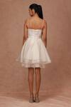 Shop_Shriya Som_Ivory Draped Silk Organza Dress_at_Aza_Fashions