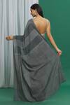 Shop_Silkwaves_Black Cotton Striped Saree_at_Aza_Fashions