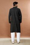 Shop_Aham-Vayam_Black Cotton Chamkila Embroidered Kurta And Pyjama Set_at_Aza_Fashions