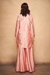 Shop_Gulabo by Abu Sandeep_Pink Pure Chanderi Silk Gota Patti Stripe Pattern Kurta_at_Aza_Fashions