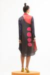 Shop_Nautanky_Grey Natural Crepe Printed Shirt Dress_at_Aza_Fashions