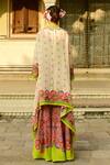 Shop_Swati Vijaivargie_Ivory Silk Lata Asymmetric Hem Cape_at_Aza_Fashions